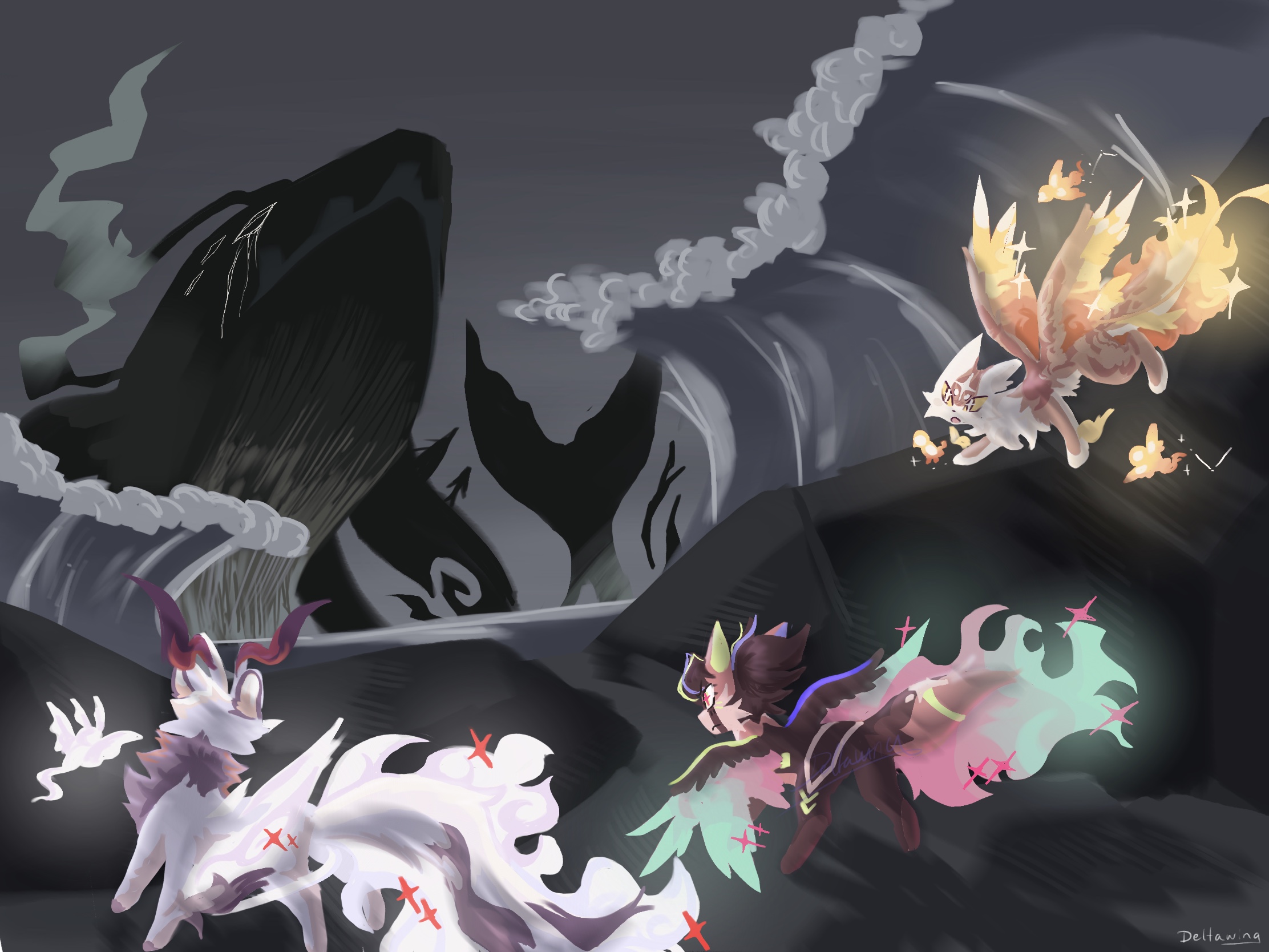 Click to view larger size Crashing waves of darkness